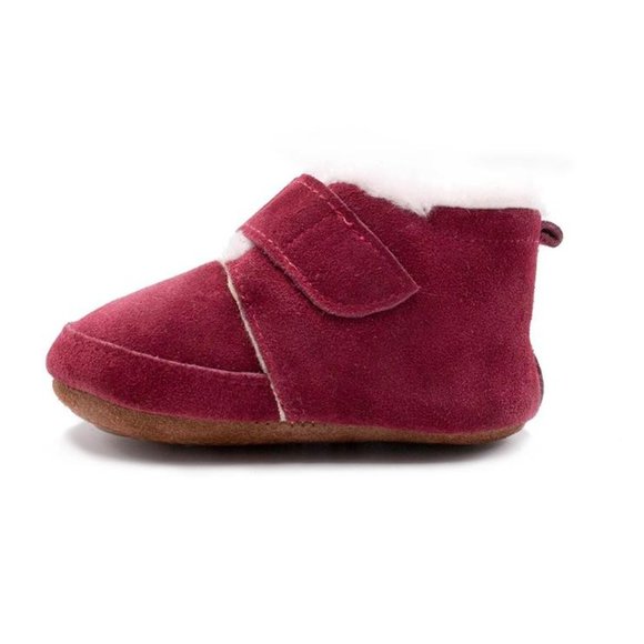 PINK/PURPLE BABY TODDLER GIRL LEATHER BOOTS - Picture 4 of 4